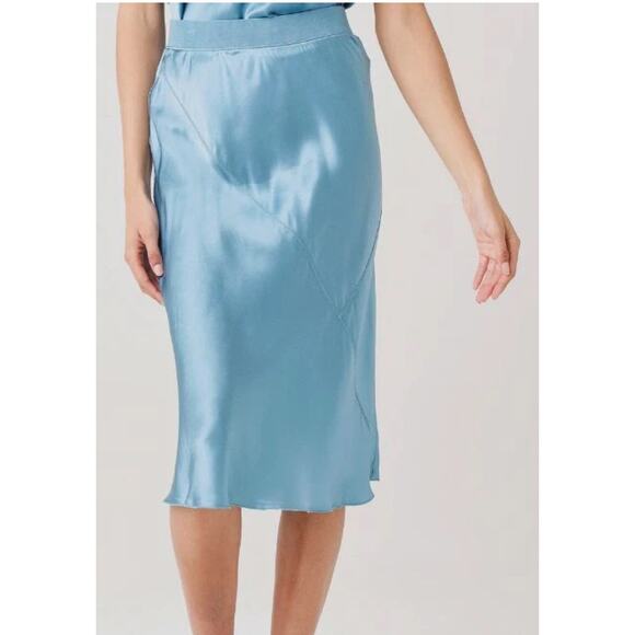$295 ATM Anthony Thomas Melillo Woman's Blue Silk A-Line Skirt Size XS - Picture 1 of 6